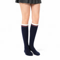 Calze al ginocchio 39-42 in maglia blu navy a coste con righe stile college