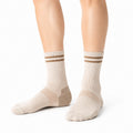 Calze sportive 39-42 in tessuto a maglia beige/marrone stile a coste