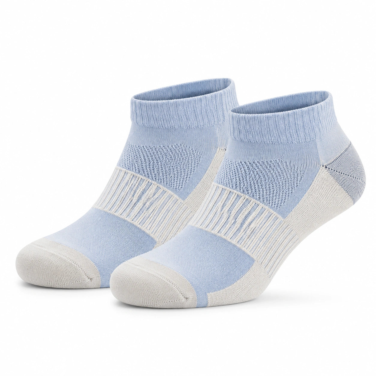 Calzini sportivi alla caviglia 39-42 in maglia azzurro chiaro e bianco