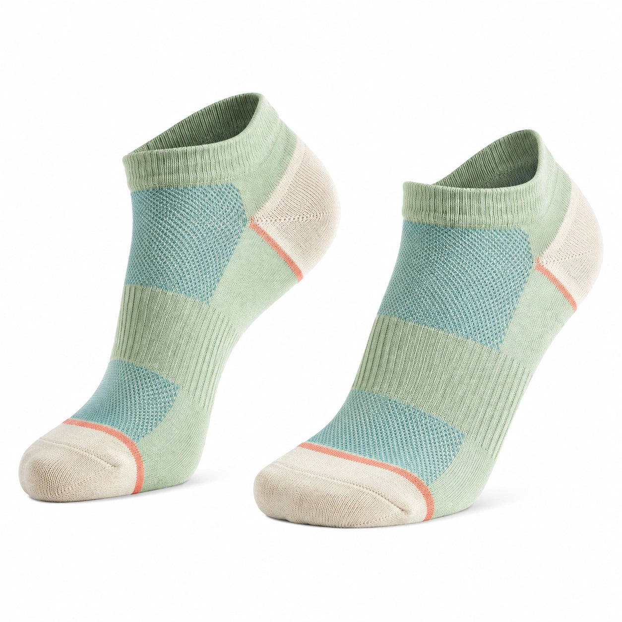Calzini sportivi alla caviglia 43-46 in maglia verde menta multicolore traspiranti