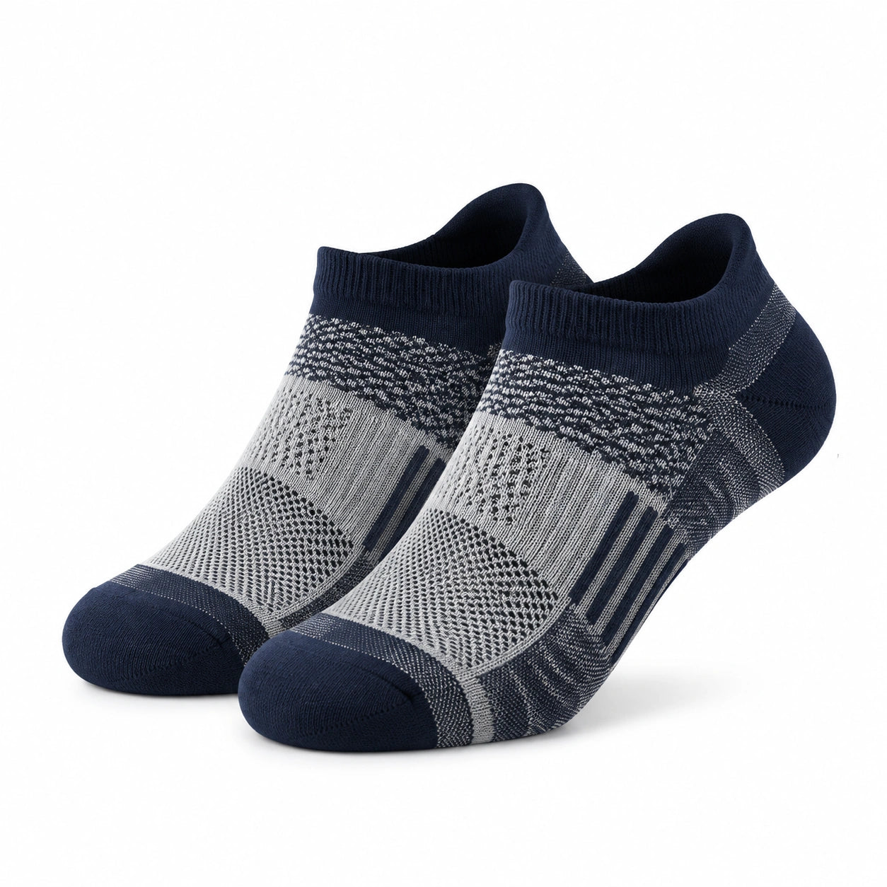 Calzini sportivi 35-38 in tessuto blu navy e grigio - bassi traspiranti