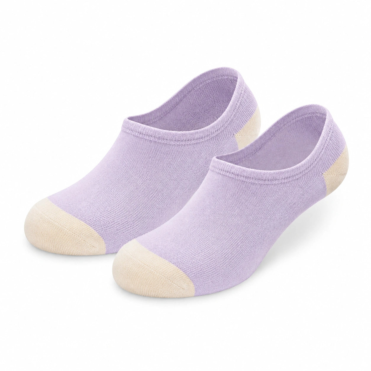 Calzini ballerina 39-42 in maglia lilla e crema - bassi per uso quotidiano