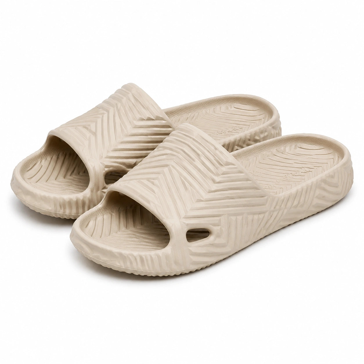 Ciabatte 40/41 in materiale sintetico espanso beige - slide leggere a fascia per piscina e casa