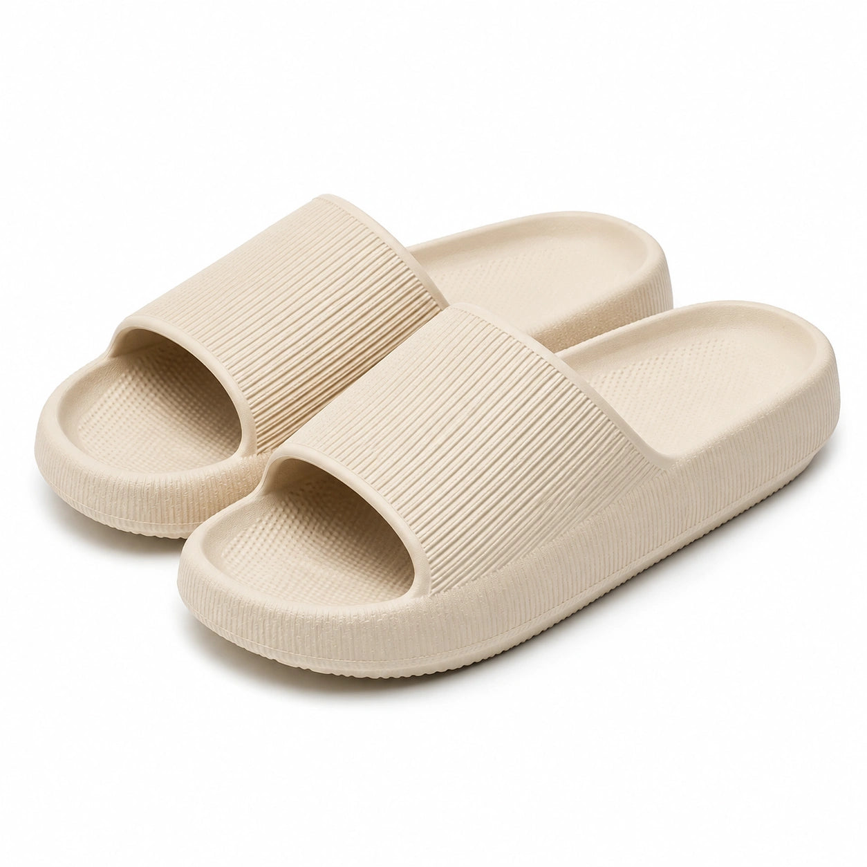 Ciabatte 40/41 in schiuma sintetica beige - suola antiscivolo per casa e piscina
