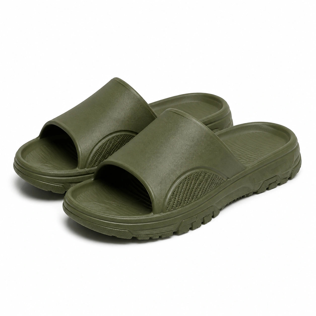 Ciabatte 42/43 in EVA verde oliva - suola antiscivolo per piscina e tempo libero