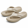 Infradito da donna taglia 42/43 in materiale sintetico beige - suola sagomata per uso estivo