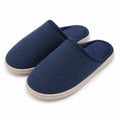 Pantofole da uomo 42/43 in tessuto blu navy con suola sintetica per interno