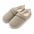 Pantofole da casa 38/39 in tessuto a coste beige con fodera morbida antiscivolo