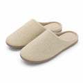 Pantofole da casa 38/39 in tessuto beige con suola piatta chiuse sul davanti